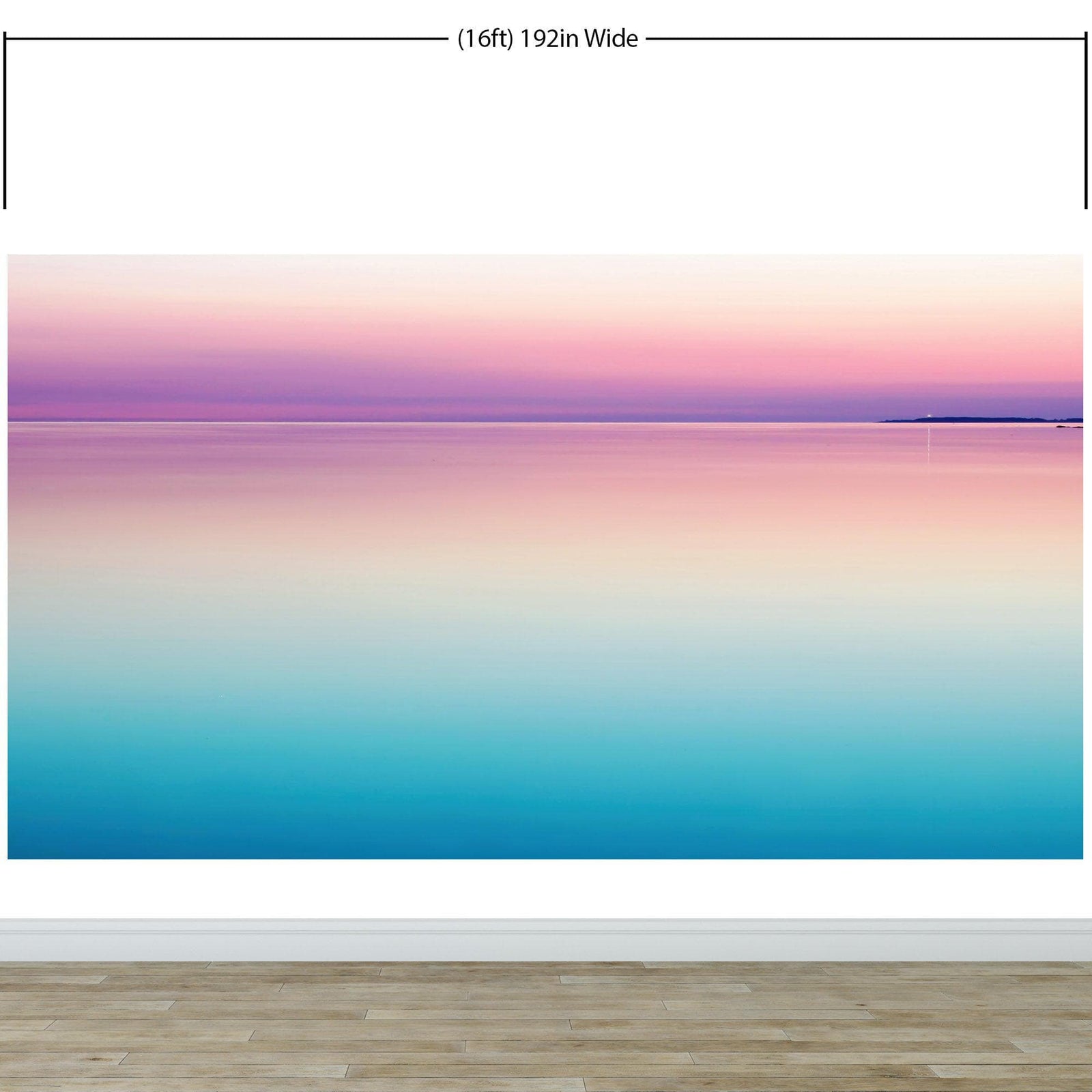 Pastel Pink Sunset Ocean Wallpaper Mural - Tropical Calm Waters. #6603