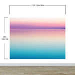Pastel Pink Sunset Ocean Wallpaper Mural - Tropical Calm Waters. #6603