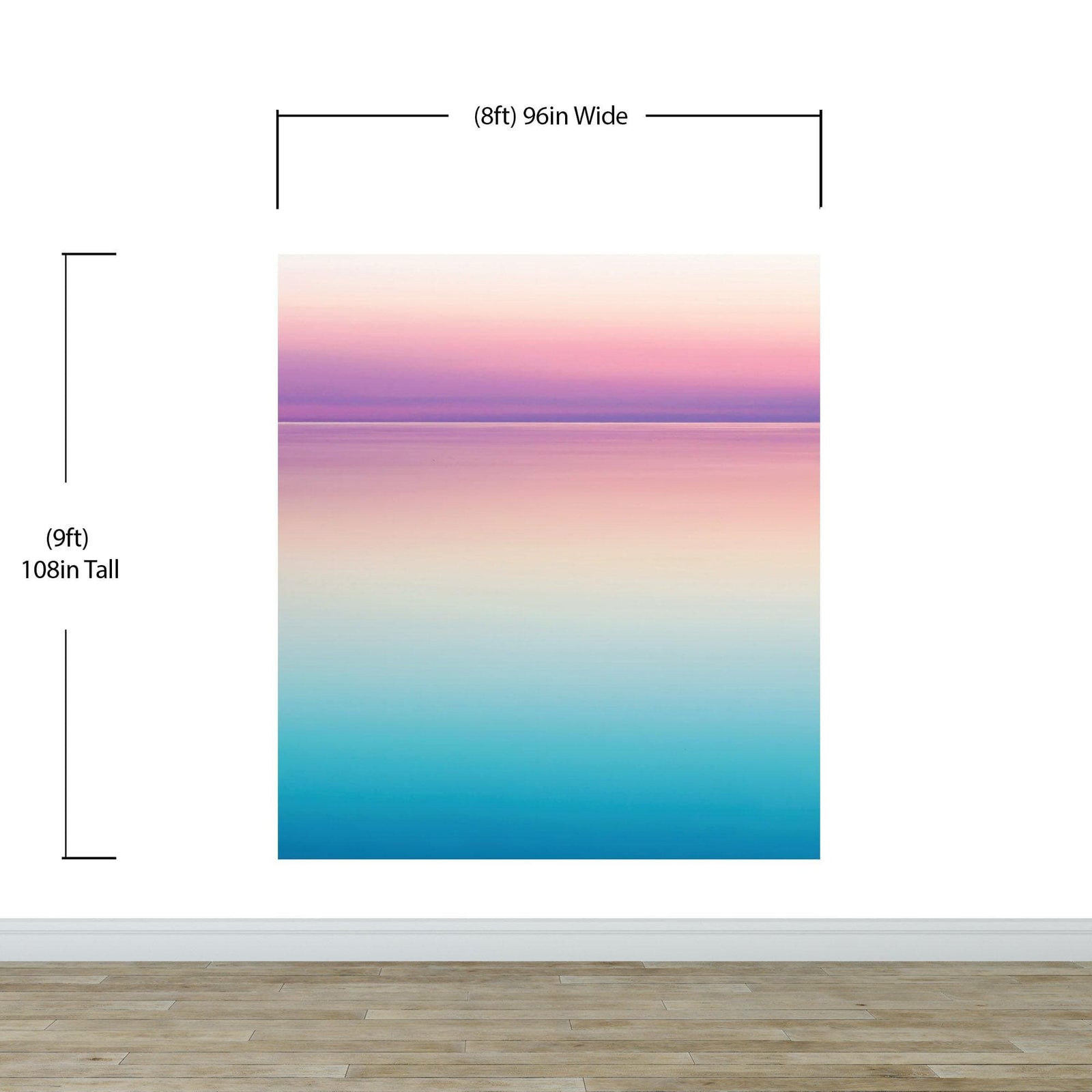 Pastel Pink Sunset Ocean Wallpaper Mural - Tropical Calm Waters. #6603