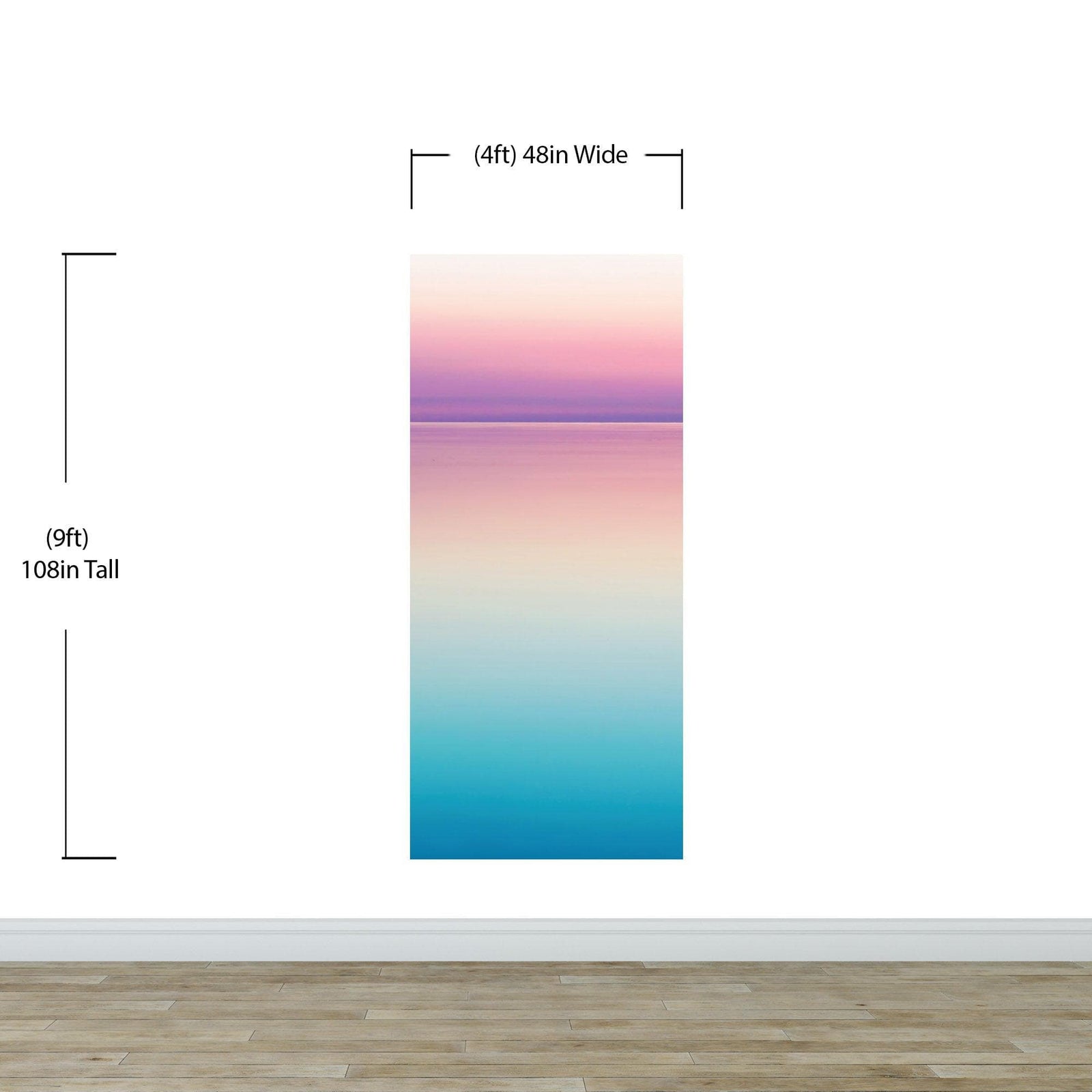 Pastel Pink Sunset Ocean Wallpaper Mural - Tropical Calm Waters. #6603