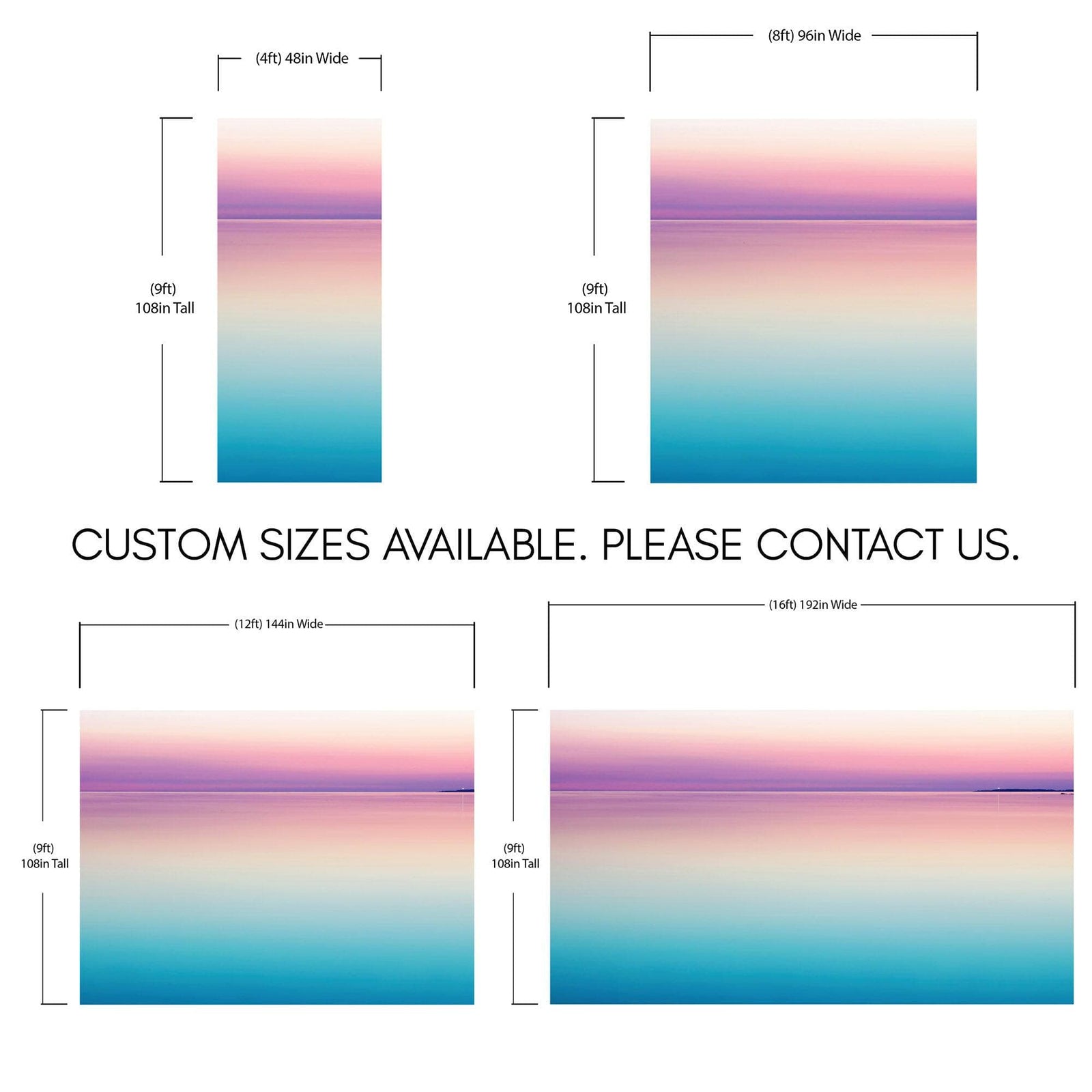 Pastel Pink Sunset Ocean Wallpaper Mural - Tropical Calm Waters. #6603