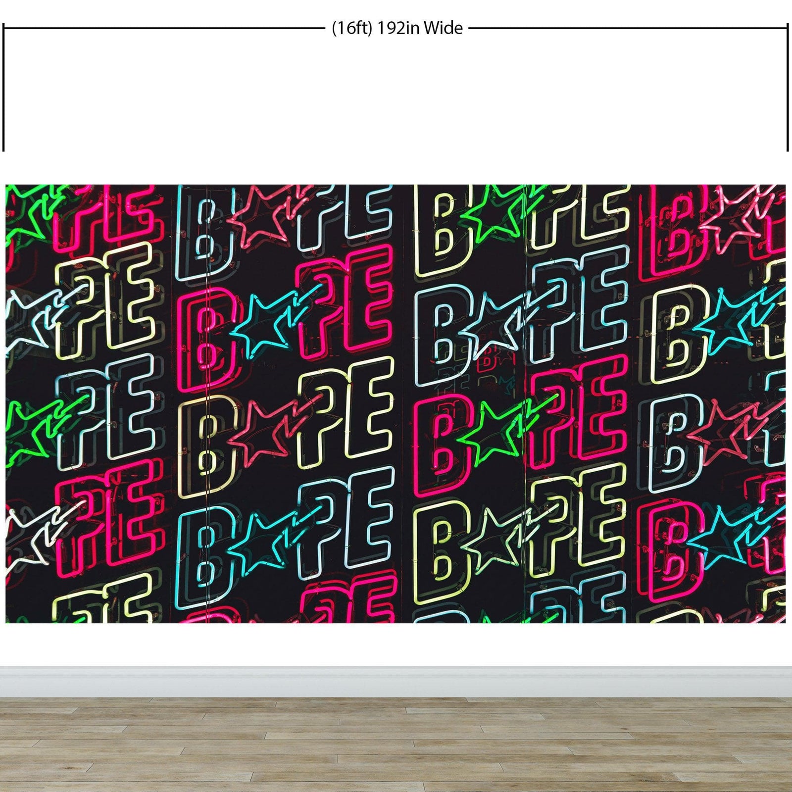 Neon Bape Brand Lights Wallpaper Mural. Streetwear Hype Beast Aesthetics. #6604