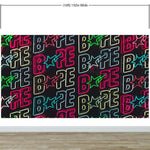 Neon Bape Brand Lights Wallpaper Mural. Streetwear Hype Beast Aesthetics. #6604