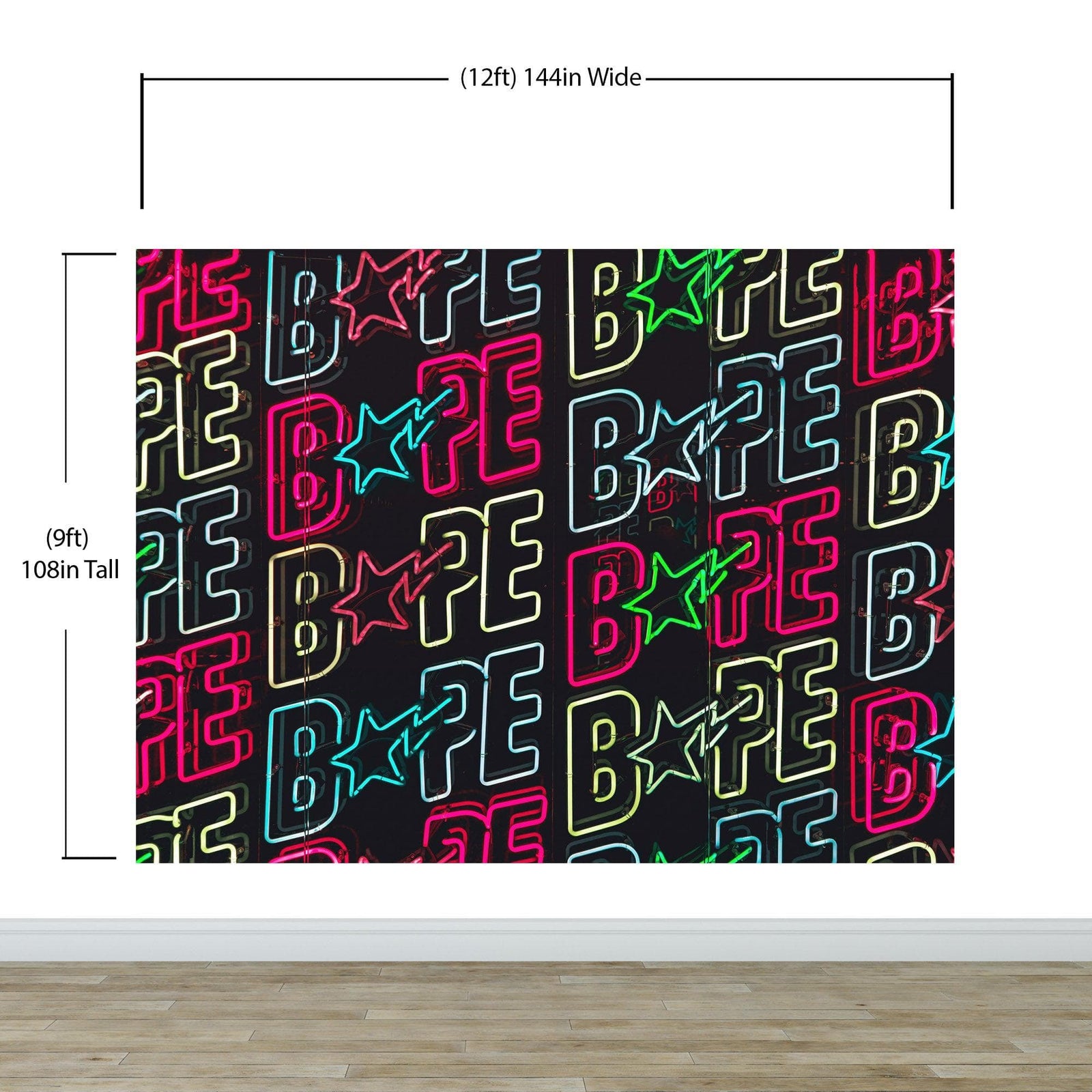 Neon Bape Brand Lights Wallpaper Mural. Streetwear Hype Beast Aesthetics. #6604