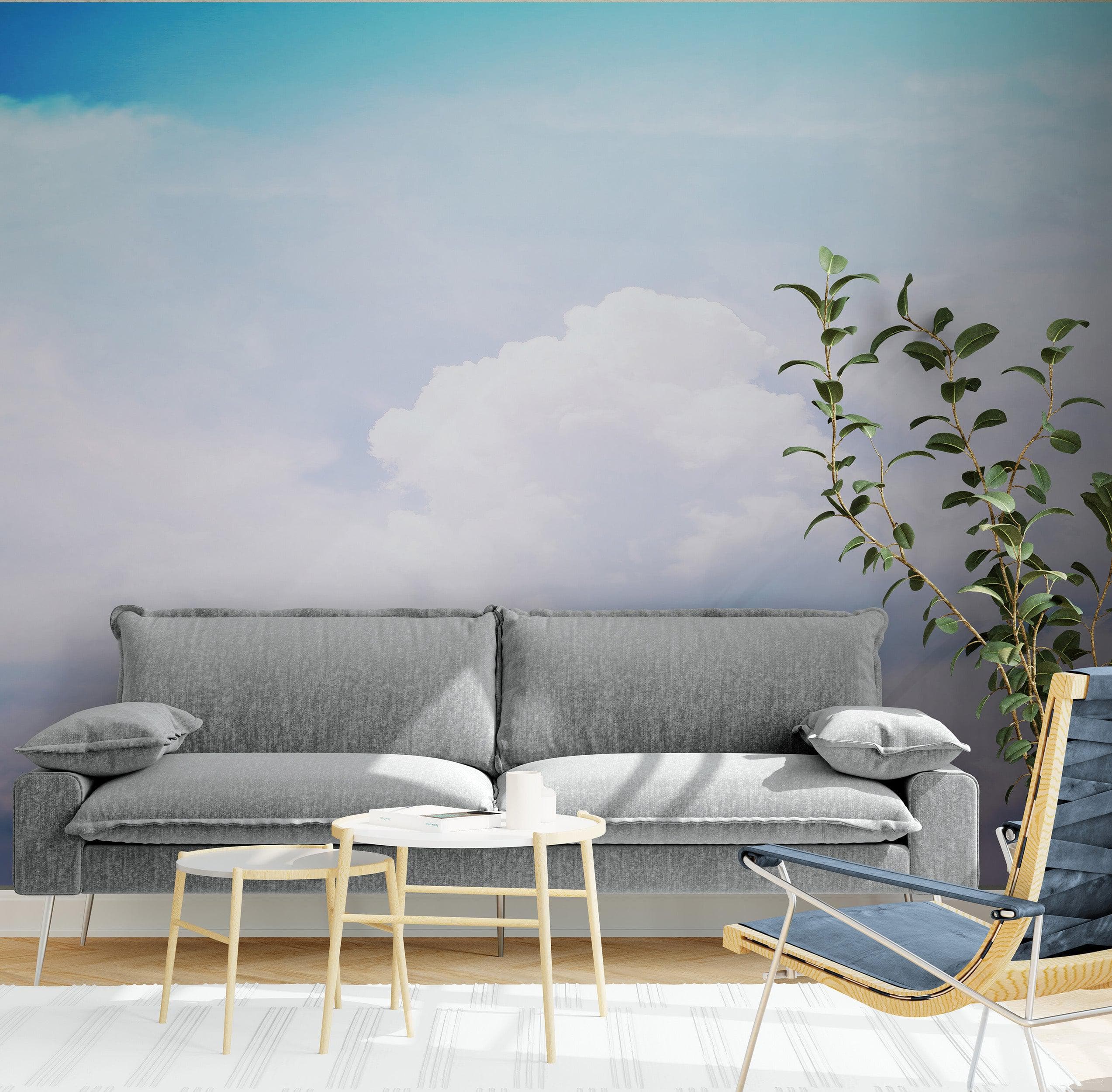 Pastel Sky and Clouds Kids Wallpaper Mural - Dreamy Nursery Peel and Stick Wallpaper. #6605