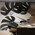 Elegant Black and White Leaves Wallpaper Mural - Serene Botanical Beauty #6606
