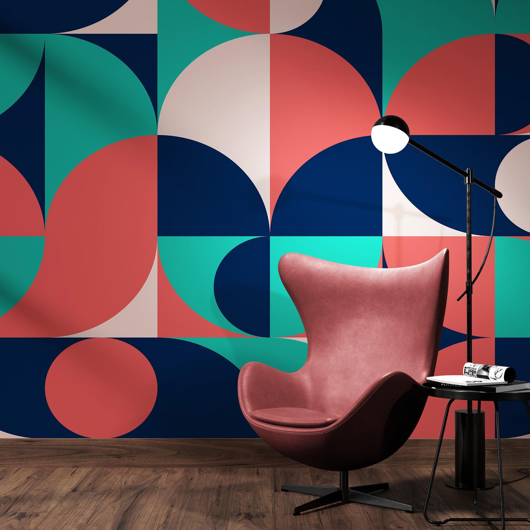 Geometric Shapes Contemporary Wall Mural. #6618