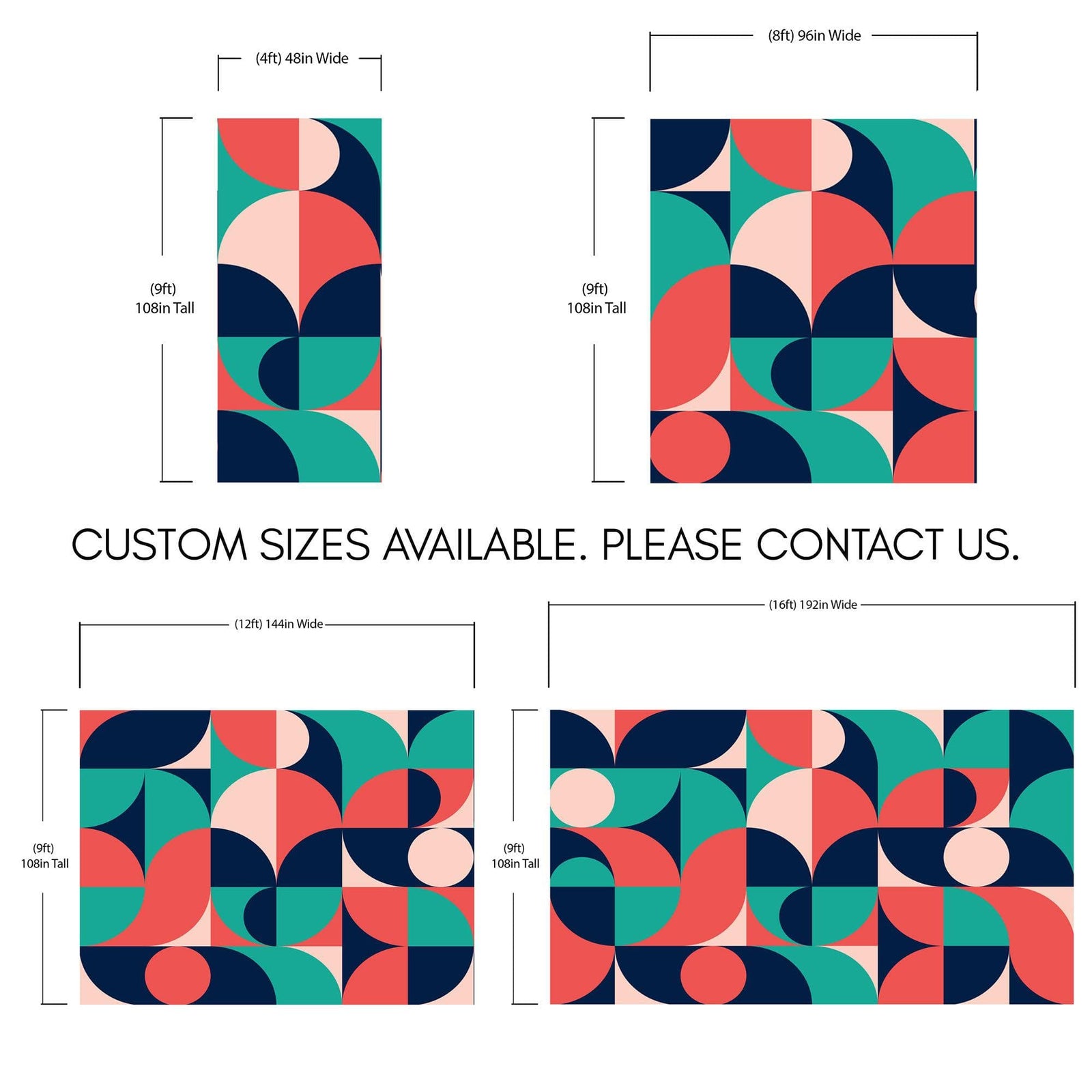 Geometric Shapes Contemporary Wall Mural. #6618