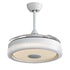 Invisible Ceiling Fan With Remote Control And 36W LED Light, 120V DC Motor, 3 Blades - White