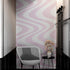 Pink Swirly Lines Abstract Wallpaper Mural. #6635