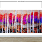 Colorful Vibrant Birch Tree Forest Wallpaper. #6649