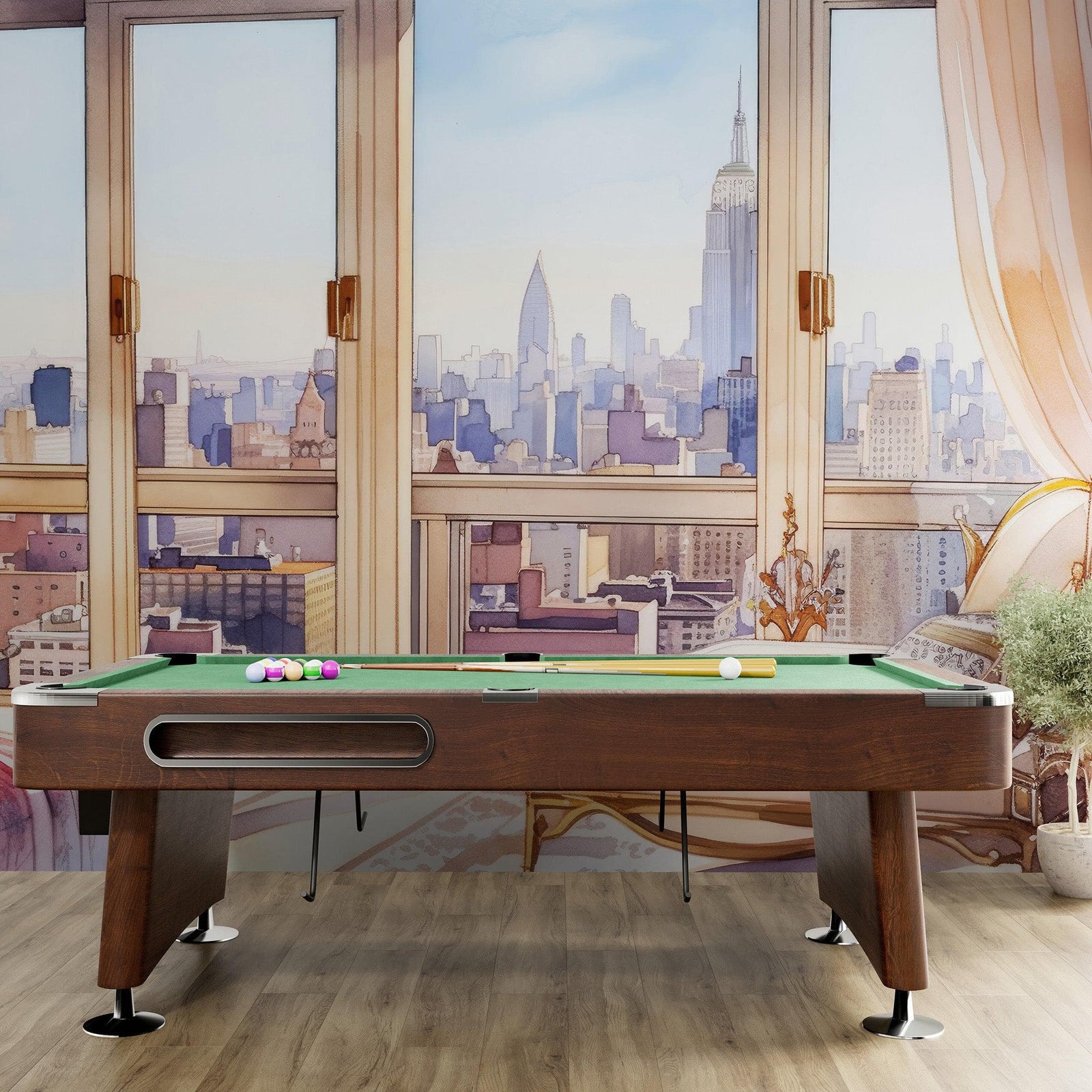 New York City Penthouse View Wallpaper Mural. #6660