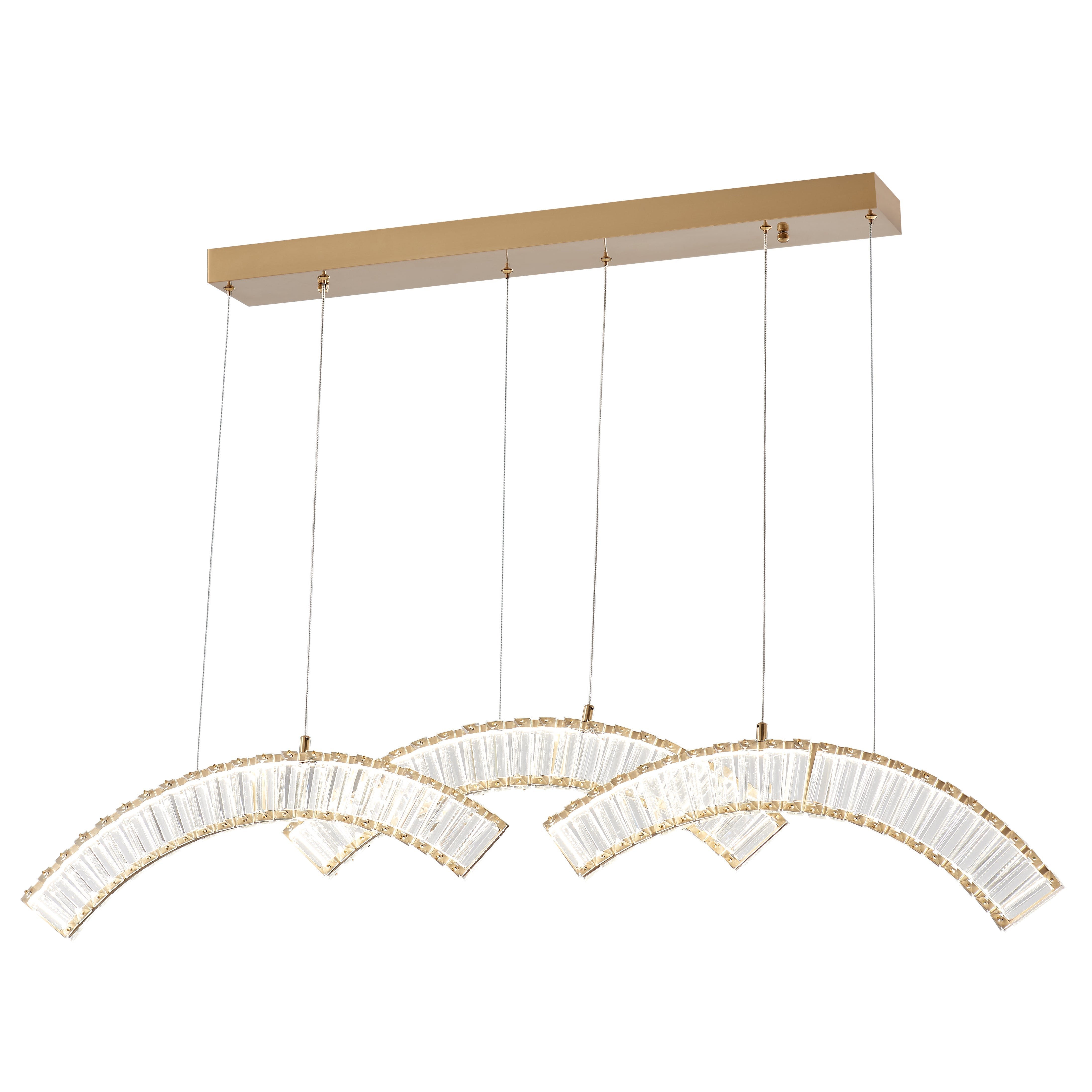 Sanford Triple Chandelier // Brushed Gold