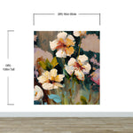 Flower Blossoms Wallpaper. Floral Oil Painting Peel and Stick Wall Mural. #6664