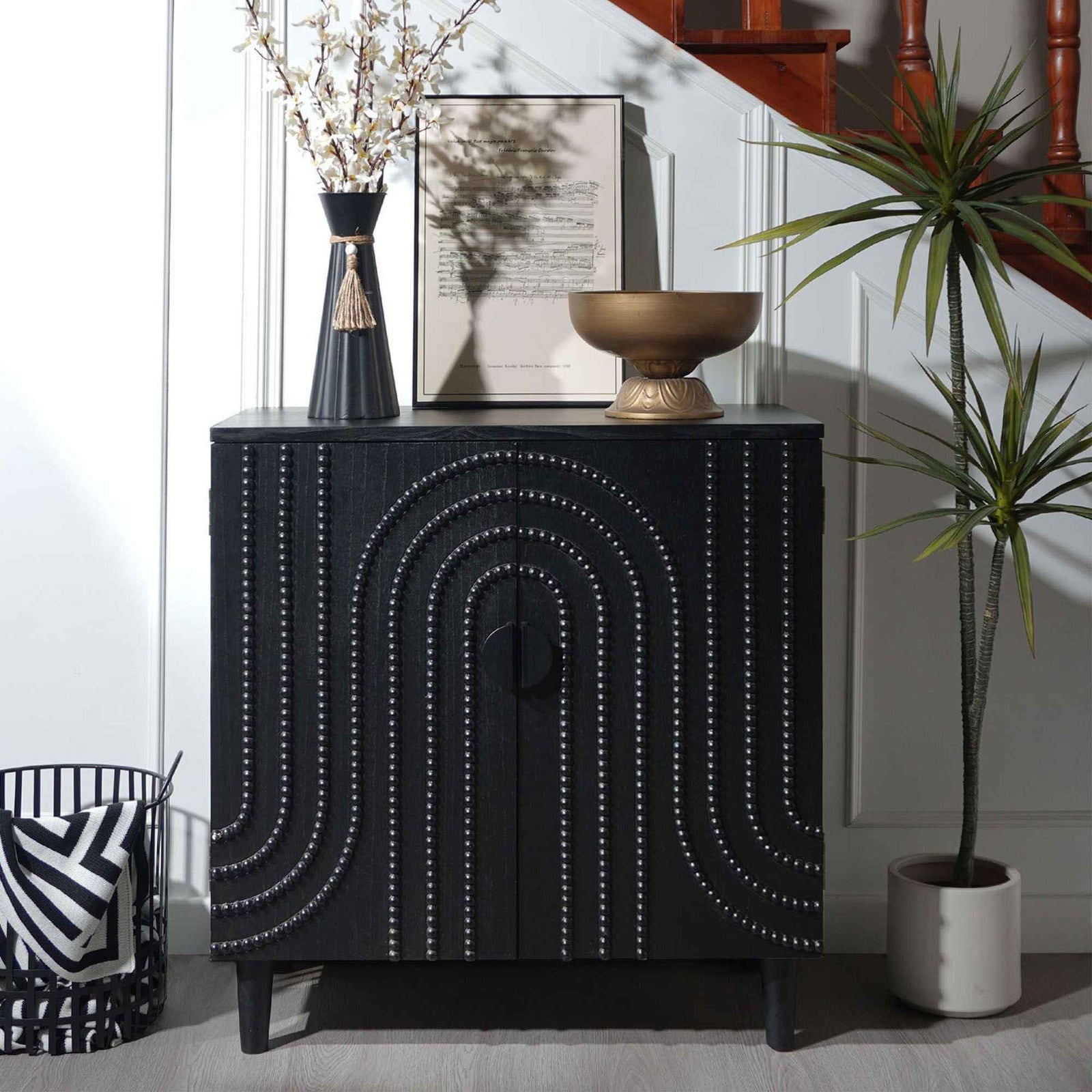 2 Door Storage Cabinet With Adjustable Shelf - Black