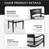 Outdoor Patio Dining Chairs With Outdoor Grade Sunbrella Fabric Cushions, Tapered Feet (Set of 4) - Ember Black