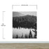 Black and White Mountain Over Looking Lake and Forest Wallpaper. #6671
