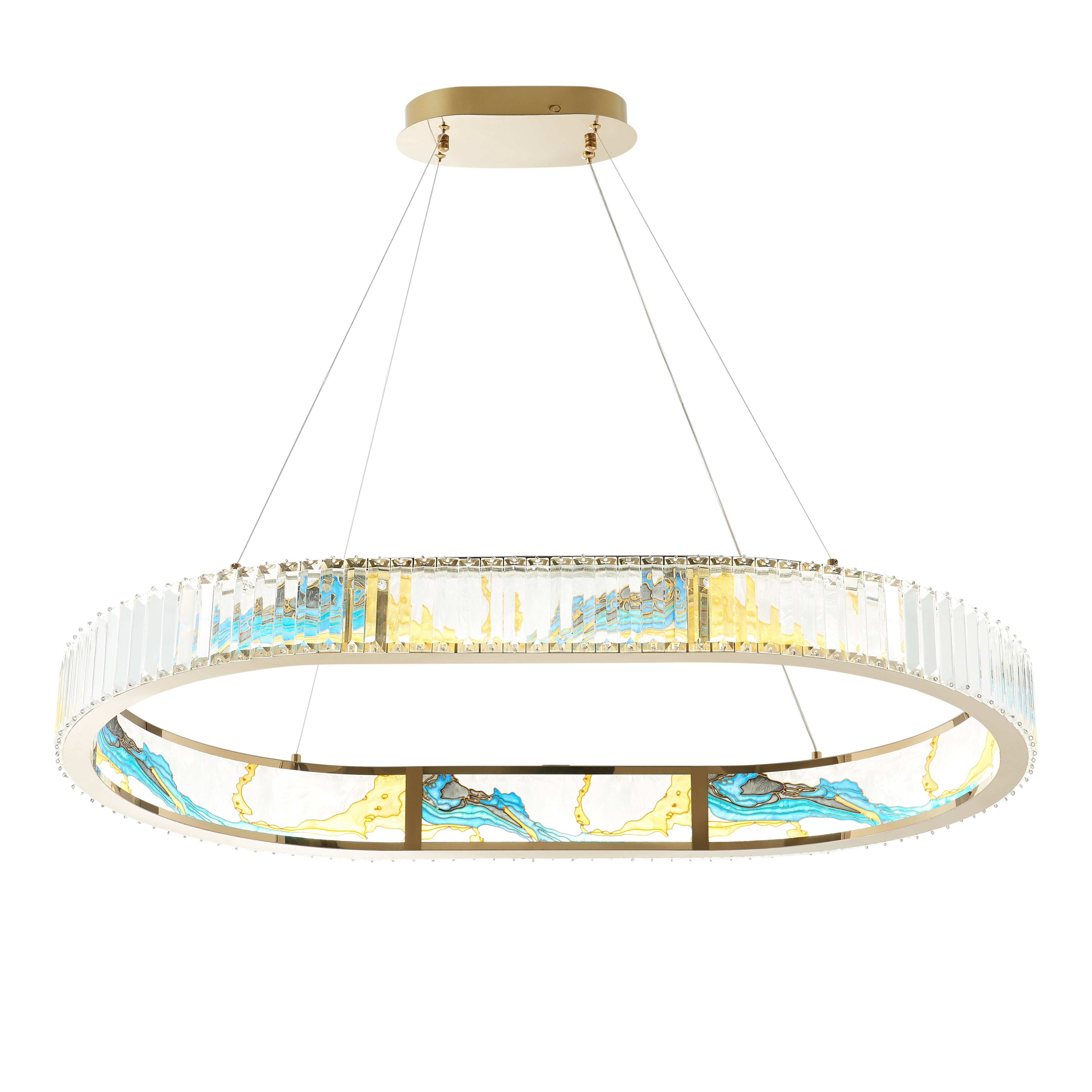 Boeseman's Colorful Chandelier // 1 Tier, Squoval