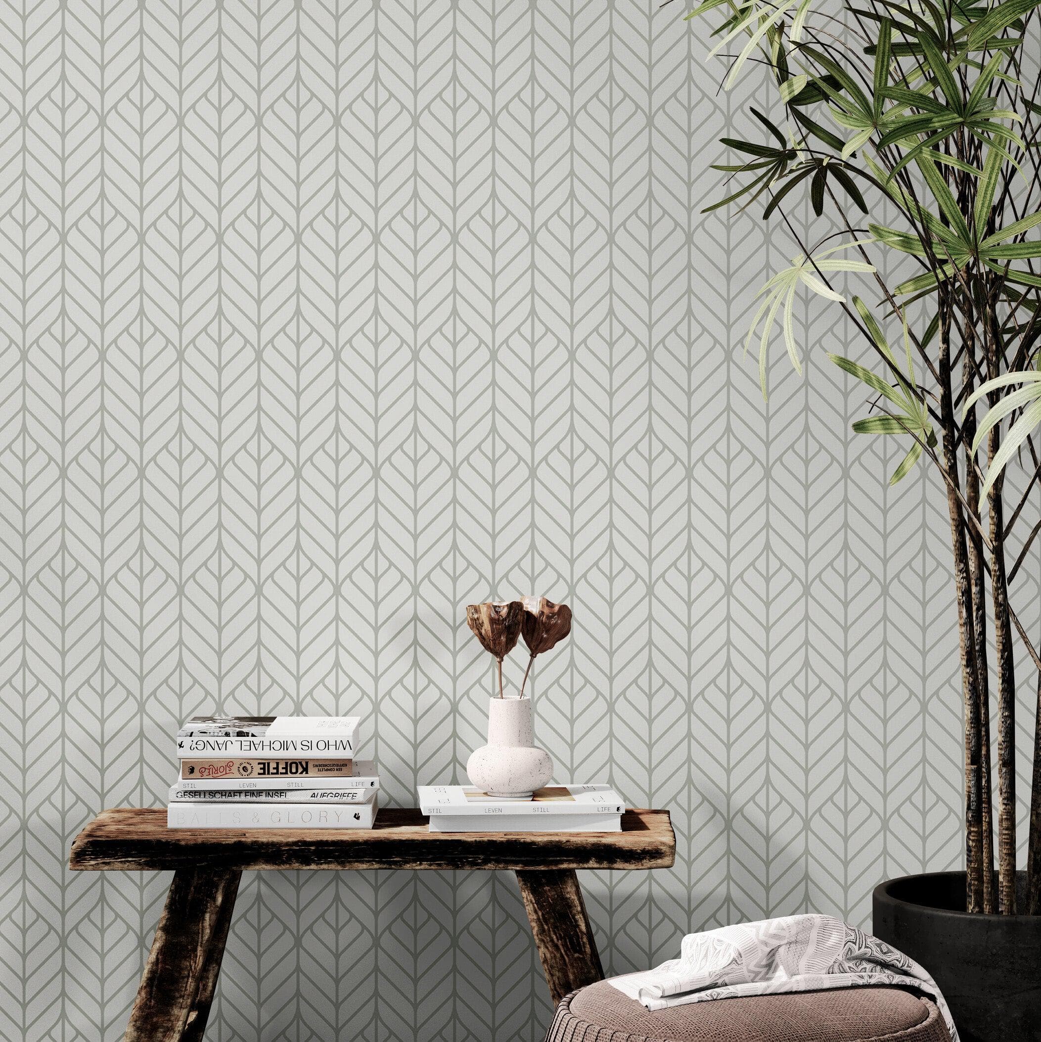 Modern Lines Wallpaper. Geometric Shape Motif Pattern. #6674