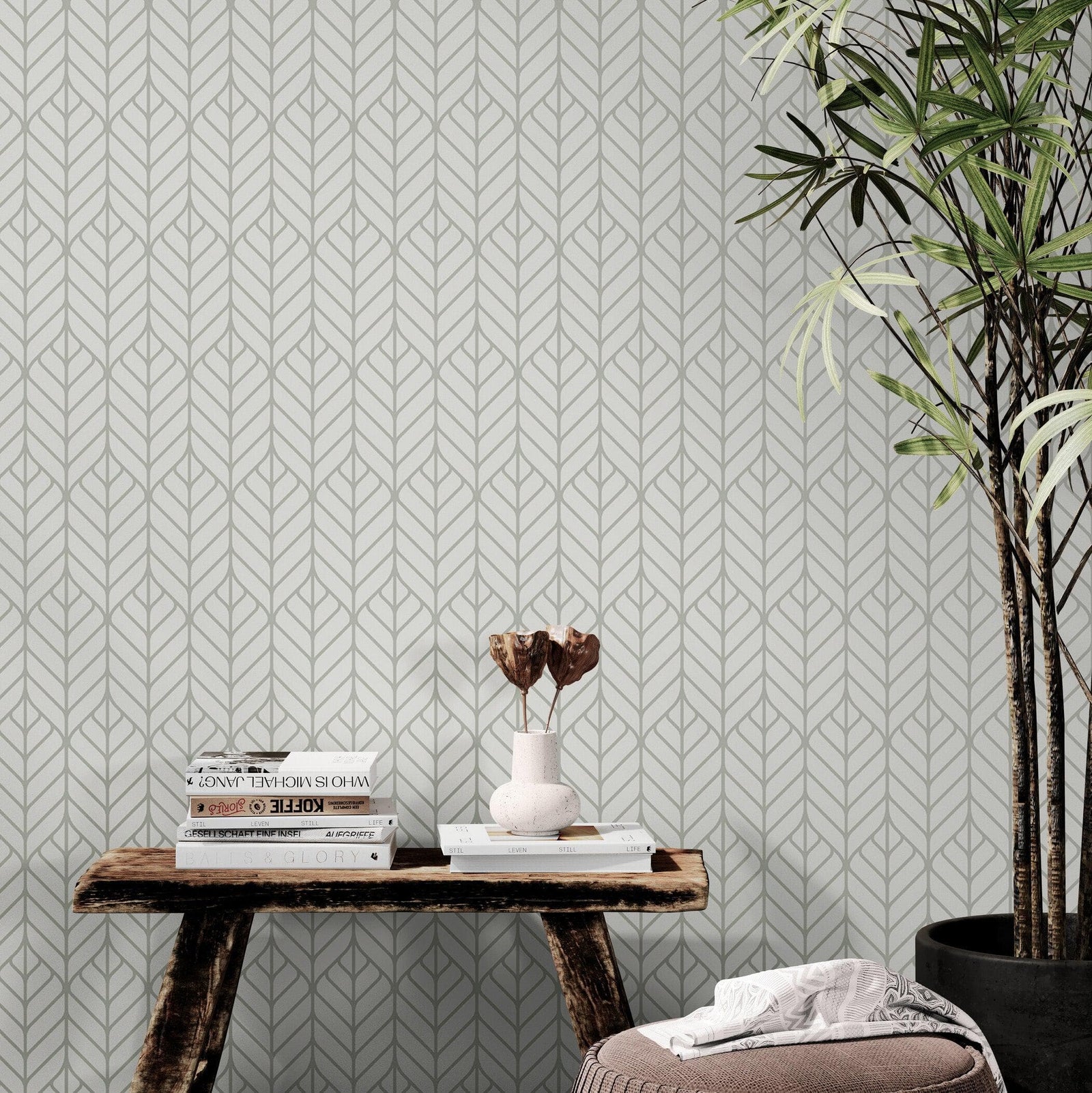 Modern Lines Wallpaper. Geometric Shape Motif Pattern. #6674
