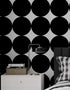 Modern Geometric Black Circle Wallpaper Mural. #6675