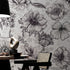 Black and White Flower Wallpaper Mural. #6676