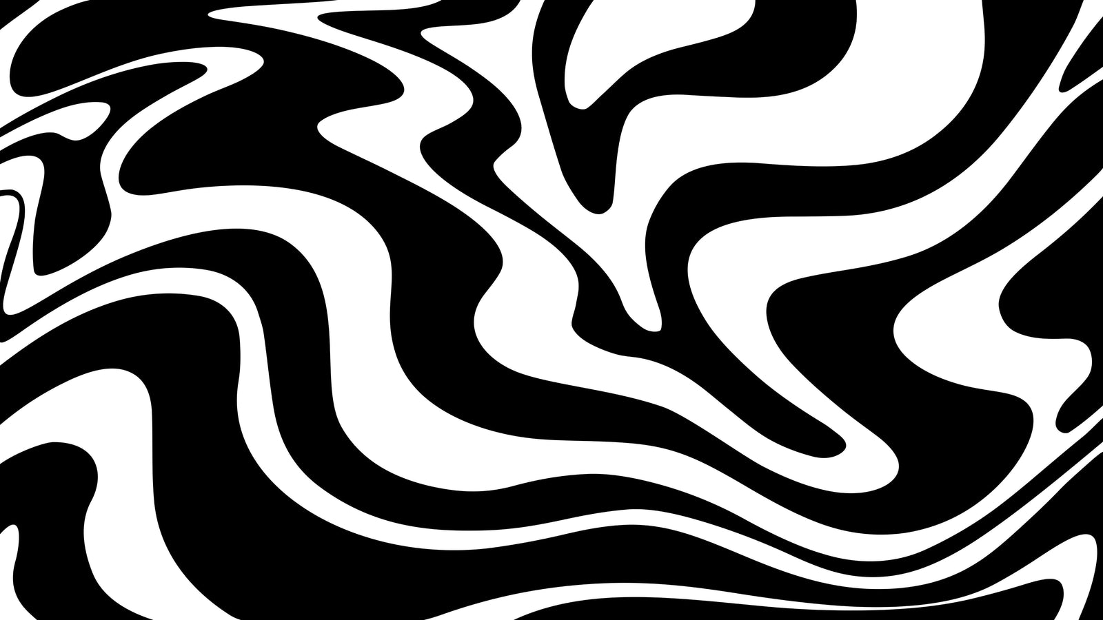 Black Swirly Line Wallpaper. Contemporary Art Decor. Modern Aesthetic. #6679