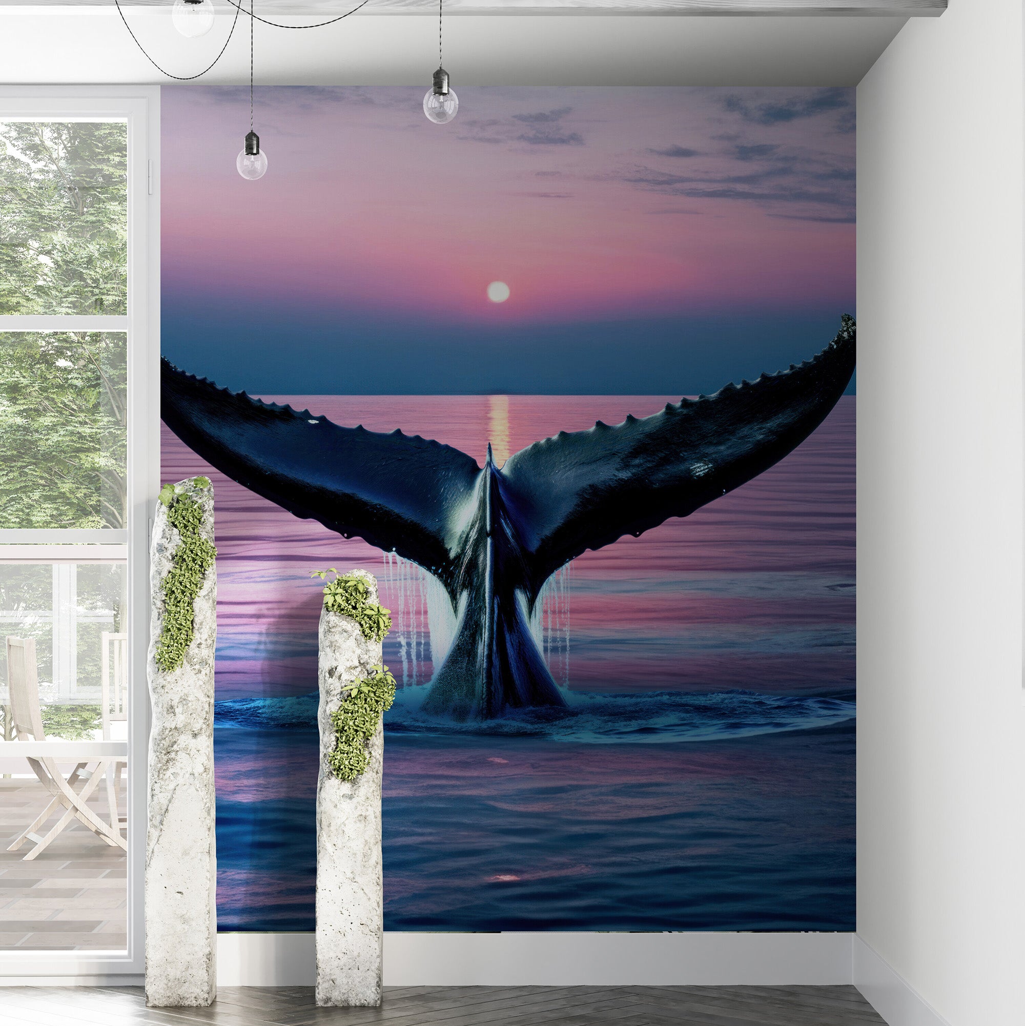 Whale Tail Wall Mural. Ocean Wallpaper. #6688