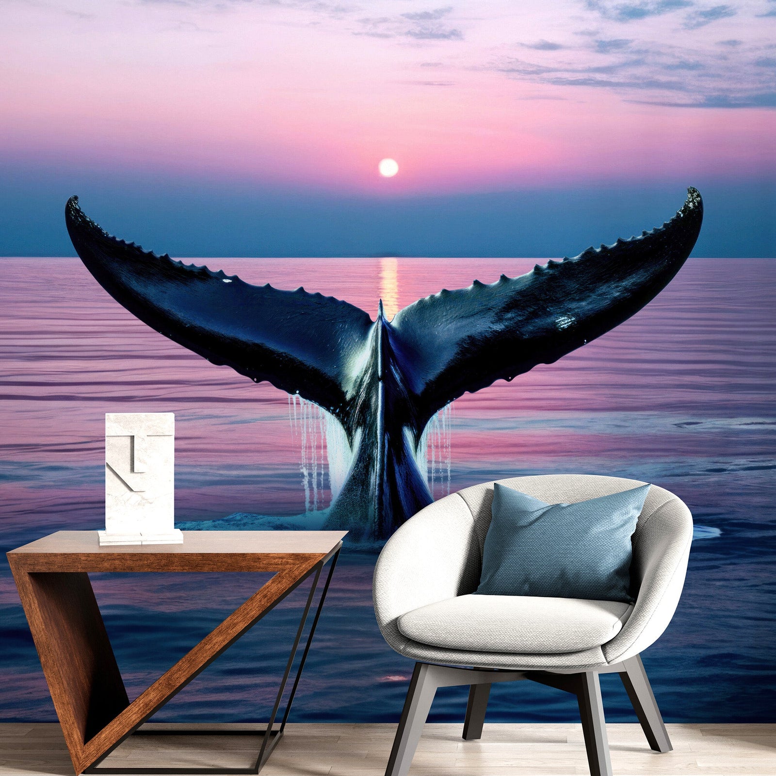 Whale Tail Wall Mural. Ocean Wallpaper. #6688
