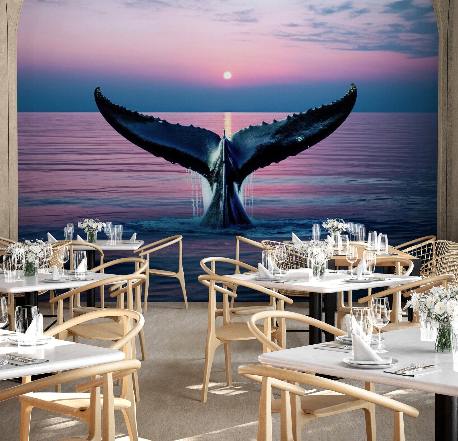 Whale Tail Wall Mural. Ocean Wallpaper. #6688