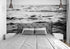 Black and White Ocean Wave Wallpaper. Peel and Stick Wall Mural. #6691