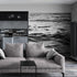 Black and White Ocean Wave Wallpaper. Peel and Stick Wall Mural. #6691