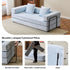 Convertible Floor Sofa Bed With Pillow Back Support Armrest