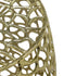 Aluminum Drum End Table with Intricate Design in Gold