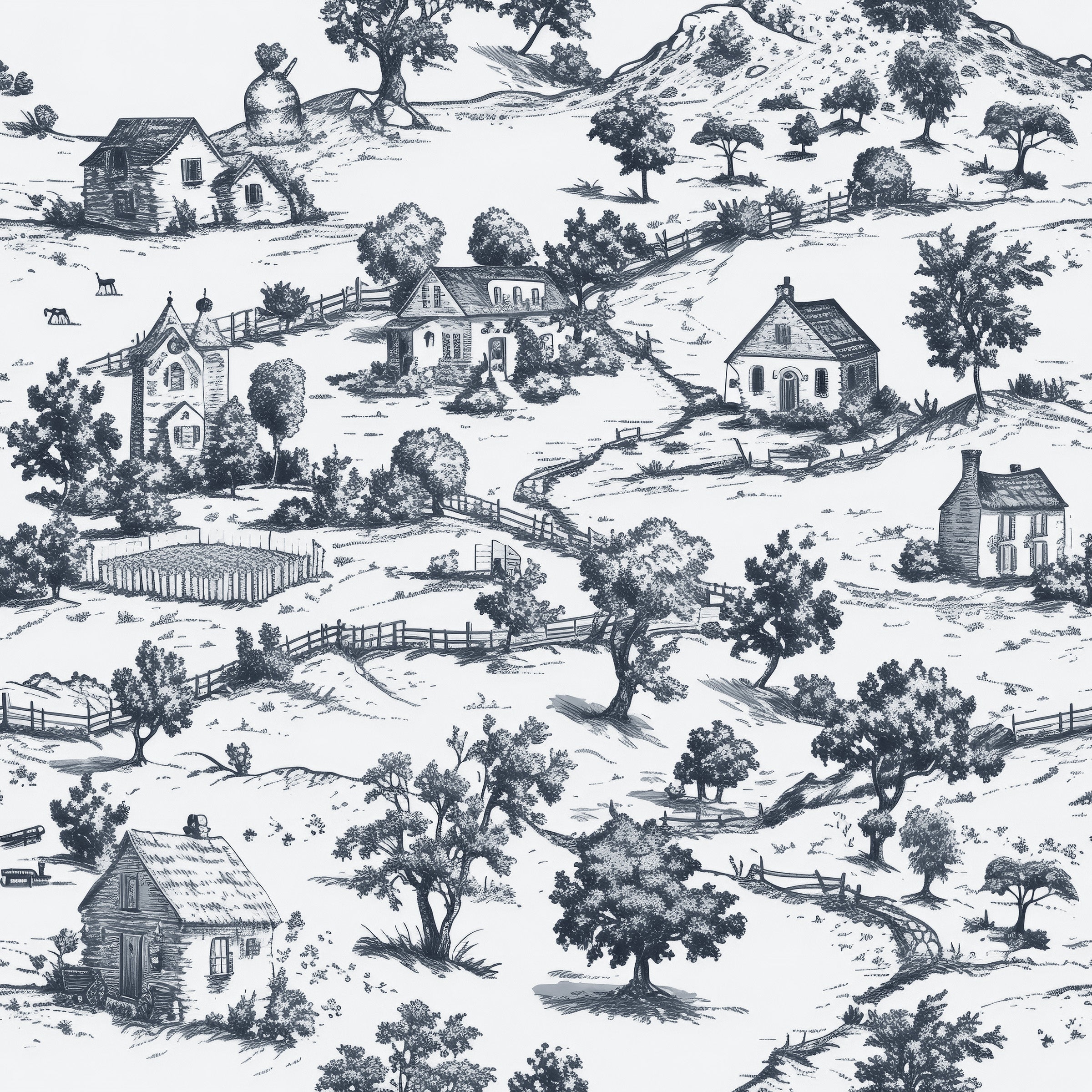 Rustic Wallpaper Peel and Stick Wall Mural. Countryside Motif Wall Decor. #6729