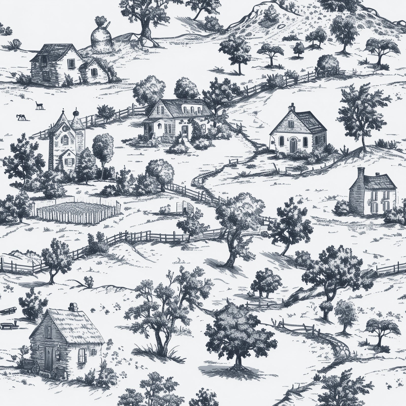 Rustic Wallpaper Peel and Stick Wall Mural. Countryside Motif Wall Decor. #6729