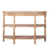 Handcrafted Console Table With Hand Woven Trim, 3 Tier Storage Shelves - Natural