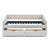 Upholstered Tufted Daybed With 2 Drawers, Waved Arms