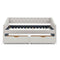Upholstered Tufted Daybed With 2 Drawers, Waved Arms