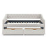 Upholstered Tufted Daybed With 2 Drawers, Waved Arms