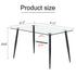 Modern Rectangular Glass Dining Table With Tempered Glass Top And Metal Legs For 4 - 6 People - Black / Transparent
