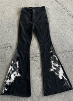 GJG Denim Wild West Studded Cowhide Bell Bottoms