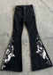 GJG Denim Wild West Studded Cowhide Bell Bottoms