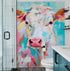 Rustic Colorful Cow Wall Mural Wallpaper. #6823