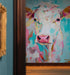 Rustic Colorful Cow Wall Mural Wallpaper. #6823