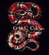 Gucci Inspired Snake Over Black Background Wallpaper Mural #6825