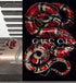 Gucci Inspired Snake Over Black Background Wallpaper Mural #6825