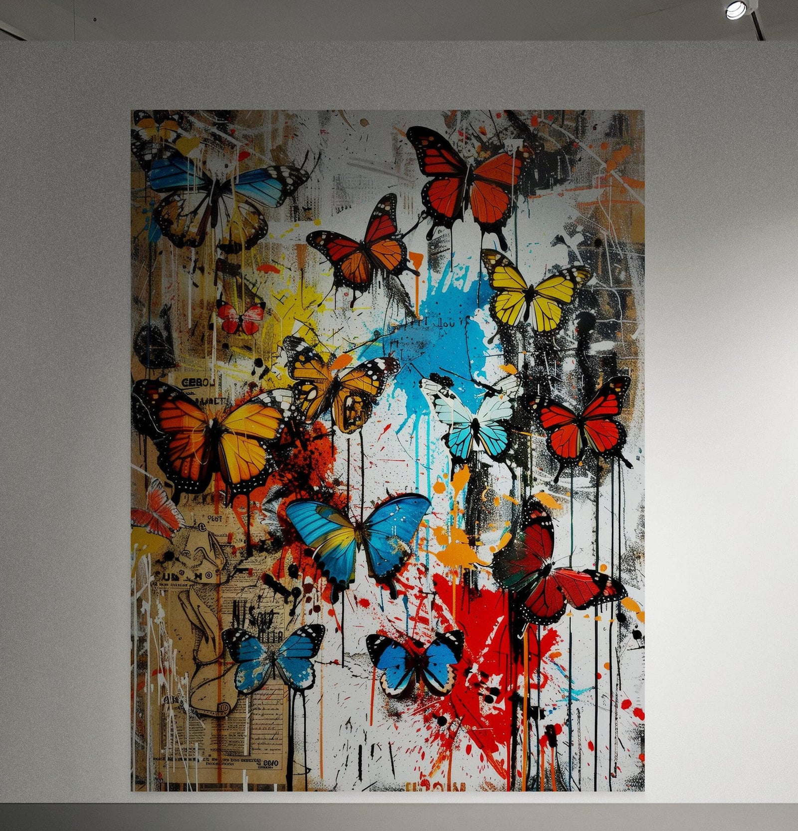 Butterflies Graffiti Style Wallpaper Mural. #6828