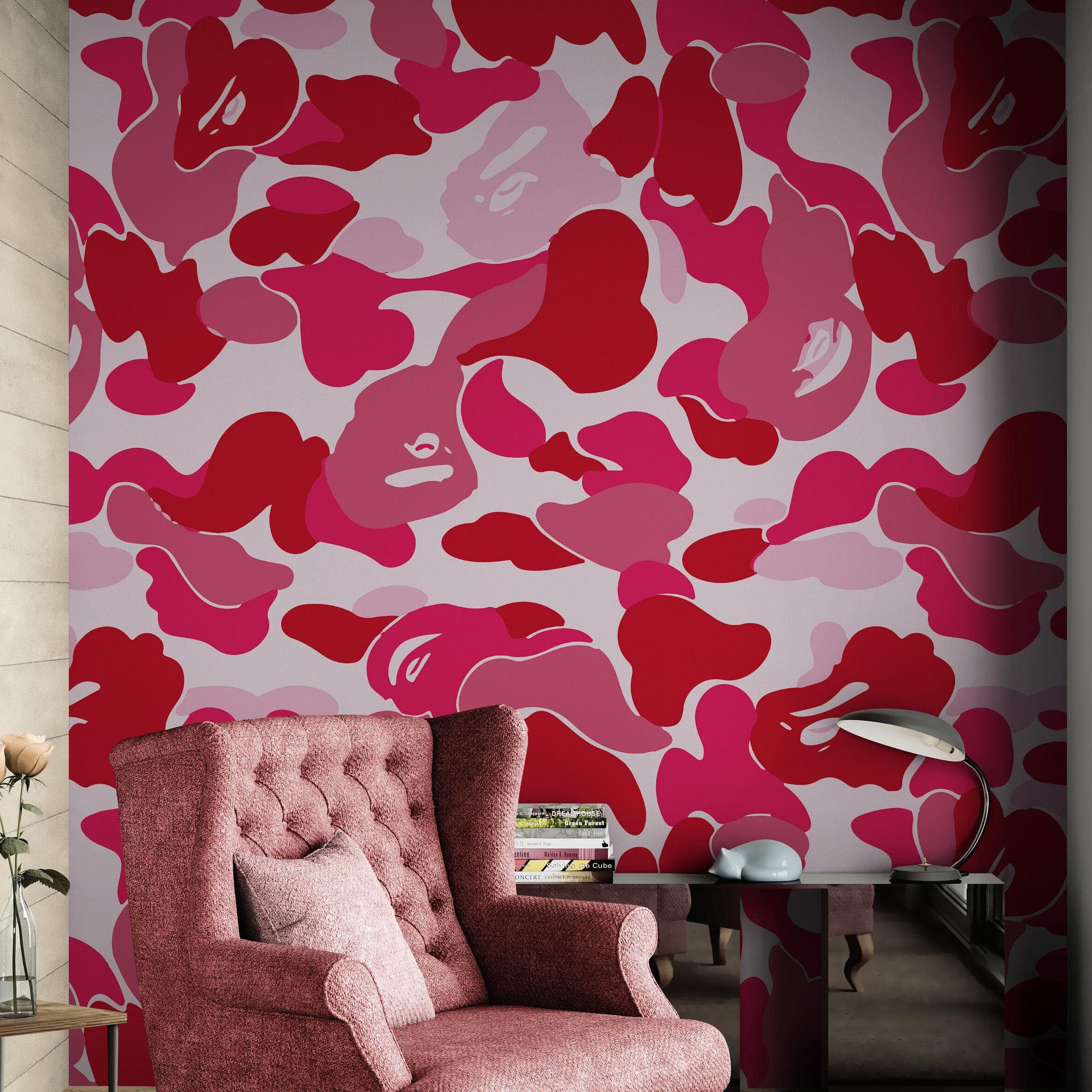 Bape Camo Wallpaper Mural. Pink Camo Streetwear Hype Beast Aesthetics. #6835