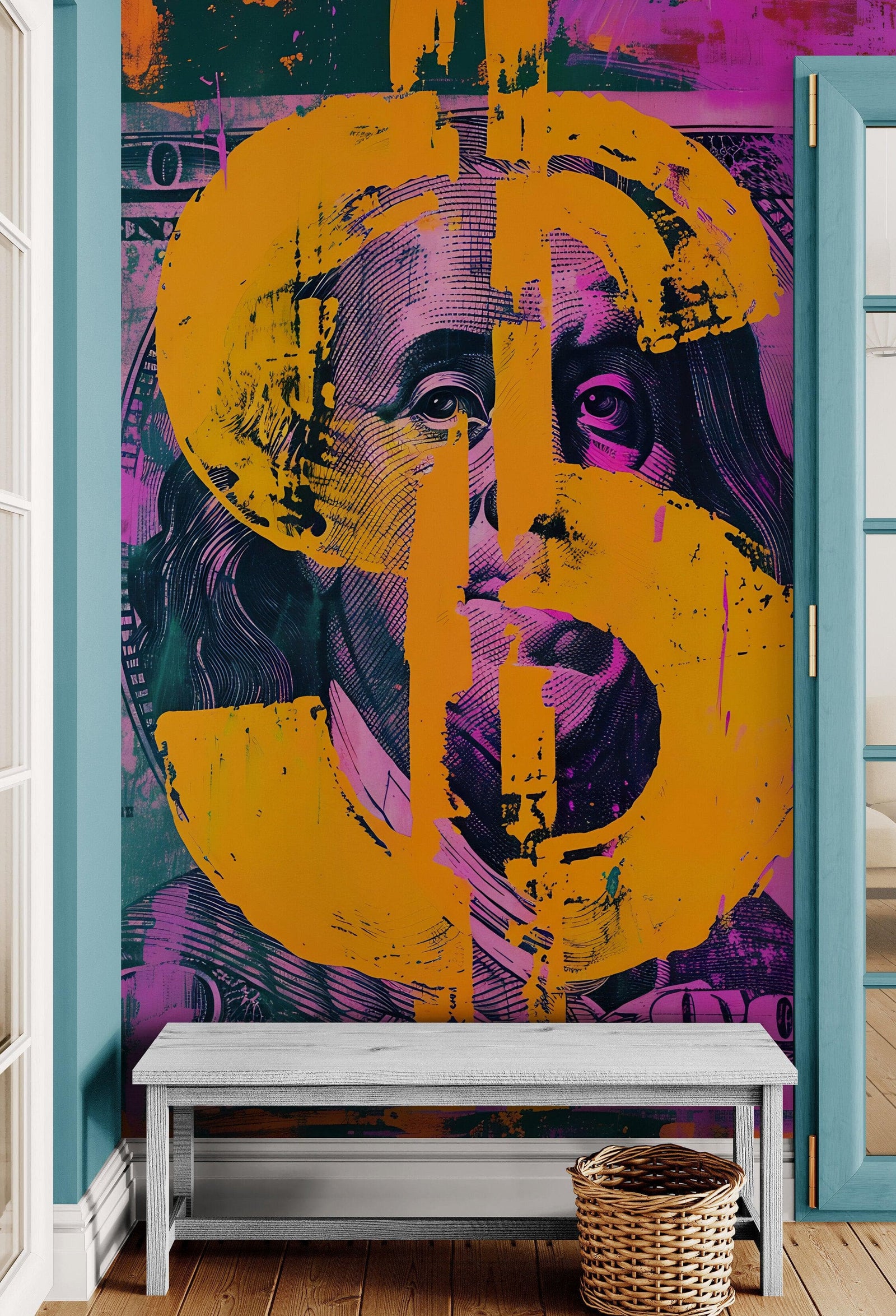 Money, Wealth, Success, Ambition Art Wall Wallpaper. Street Graffiti Art Mural. #6850